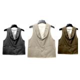 3 Civilian Vest Black, Cream, Brown Colors Size S