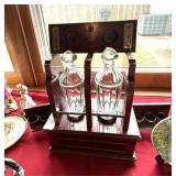 Tantalus with 2 Crystal Decanters