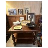 Vintage End Table & Misc. Collectibles