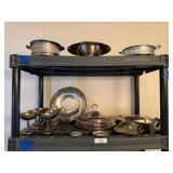 2 Shelves of Misc. Silver Plate