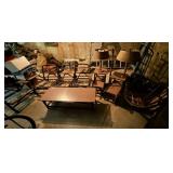 Bradston Rattan 8 Piece Set & 3 Vintage Lamp Set