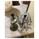 Pair of William Rodgers Candlesticks & Flatware