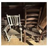 2 Old Wood Rocking Chairs