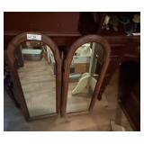 2 Wood Framed Side Mirrors