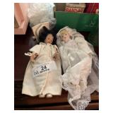 2 Miniature China Head Dolls