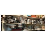 2 Shelves of Vintage Bakeware / Kitchenwares