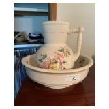 Floral Pitcher & Bowl Set