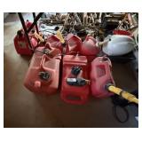 Large Lot of Gas Cans