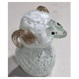 Large Art Glass Ram Paperweight