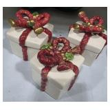 3 Fitz & Floyd Porcelain Lidded Boxes