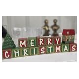 Wooden Holiday Block Set