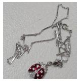 Swarovski Crystal Lady Bug Enamel Necklace