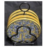 Hand Painted Ceramic Tiles with Holder