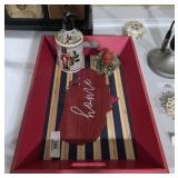Wooden Tray & Misc.