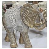 Large Gold Ornate Elephant Figurine