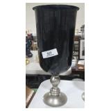 Large Black & Silver Vintage Vase
