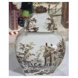 Victorian Hand Painted Jar with Lid
