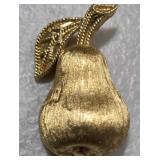 Trifari Signed Pear Brooch