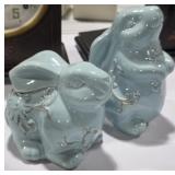Pair of Pottery Rabbit Figurines