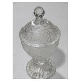 Vintage Grape & Leaves Candy Dish with Lid