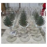 9 Large Crystal Stem Holiday Goblets