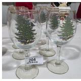 24K Gold Trim Crystal Holiday Goblets