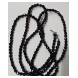 Long Black Austrian Crystal Vintage Necklace