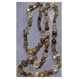 Vintage Amber Crystal Long Necklace