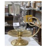 Large Brass & Glass Candleholder
