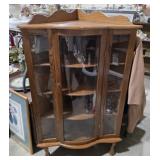 Solid Oak Corner Display Cabinet