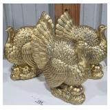 3 Large Gold Turkeys