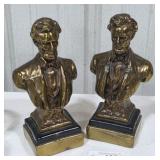 Vintage Metal Lincoln Bookends