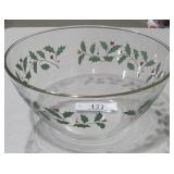 Vintage Arcoroc France Glass Holiday Bowl