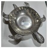 Large Silver Turtle Bowl