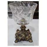 Brass & Crystal Candy Dish