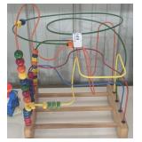 Large Wooden Bead Vintage Childs Toy