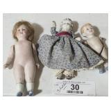 3 Vintage Bisque Dolls