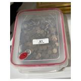 Container of Unsearched Wheat Pennies