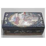 Hand Painted Oriental Bone dish with Lid
