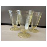 3- Princess Depression Glass Goblets