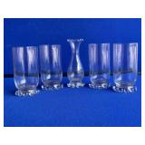 4 Glasses & Bud Vase
