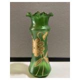 Green Handblown Bud Vase