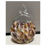 Art Glass Ruffled Basket