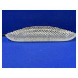 Diamond Cut Glass Relish Dish
