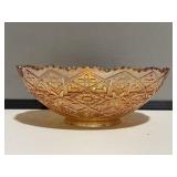 Carnival Glass Floral Decorated Bowl
