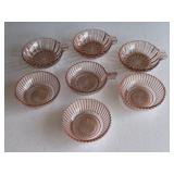 7 Pink Depression Bowls