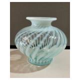 Fenton Blue Swirl Art Glass Vase