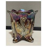 Carnival Glass Footed Vase