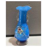Blue Art Glass Vase