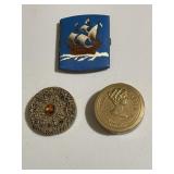 2- Vintage Compacts and Nautical Cigarette Case